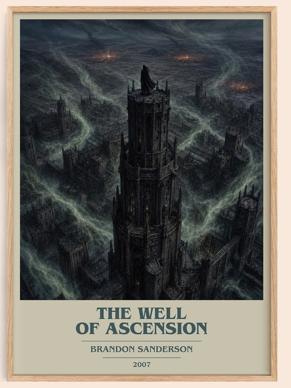 The Well of Ascension book cover book poster by Brandon Sanderson – framed literary art print
