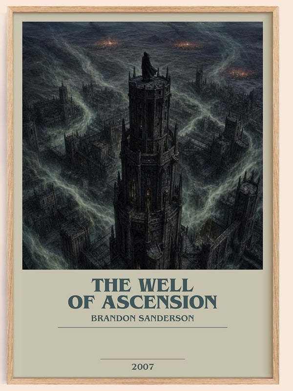 The Well of Ascension bookish book poster by Brandon Sanderson – framed literary art print