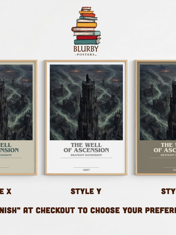 The Well of Ascension bookish print in frame leaning in hallway – fantasy wall art
