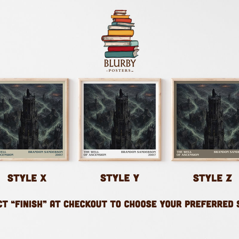 The Well of Ascension literary print in frame leaning in hallway – fantasy wall art