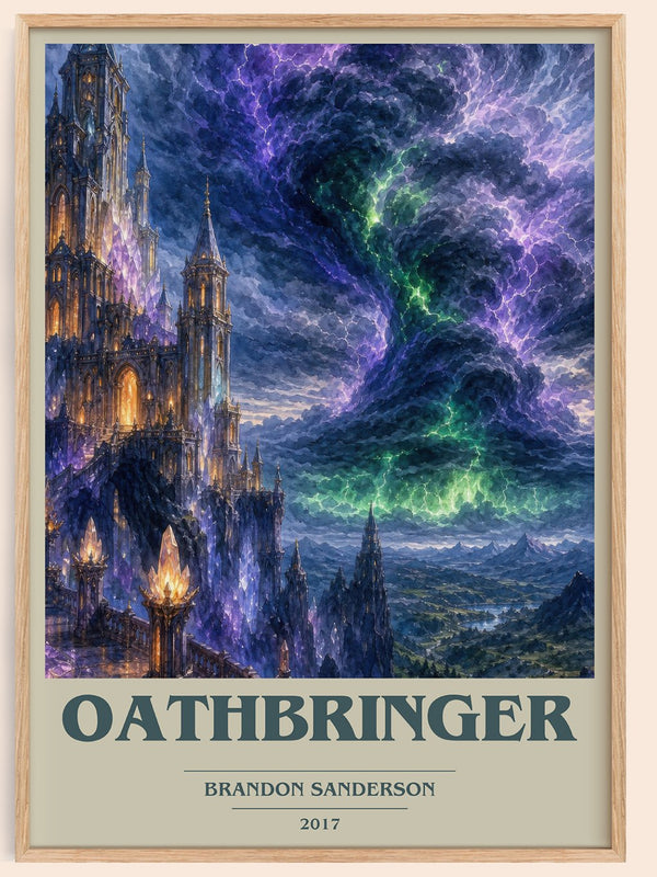 Oathbringer book cover book poster by Brandon Sanderson – framed literary art print