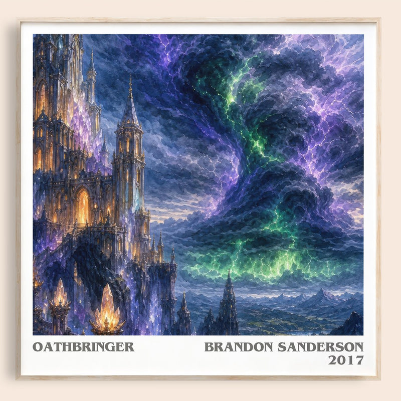 Oathbringer literary book poster by Brandon Sanderson – framed literary art print