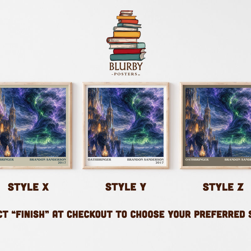 Oathbringer literary print in frame leaning in hallway – fantasy wall art