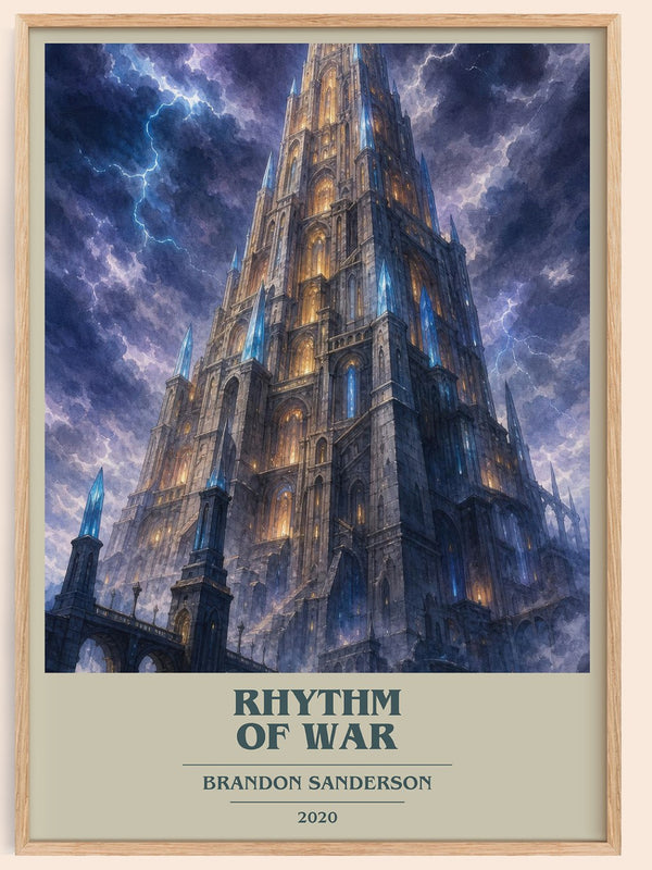 Rhythm of War book cover book poster by Brandon Sanderson – framed literary art print