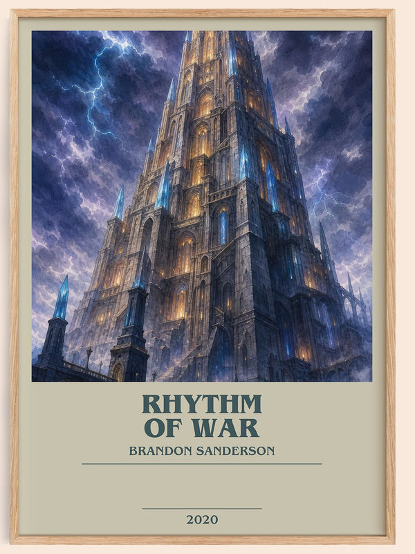 Rhythm of War bookish book poster by Brandon Sanderson – framed literary art print