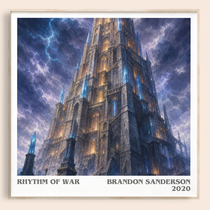 Rhythm of War literary book poster by Brandon Sanderson – framed literary art print