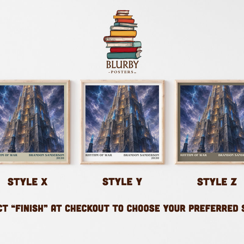 Rhythm of War literary print in frame leaning in hallway – fantasy wall art