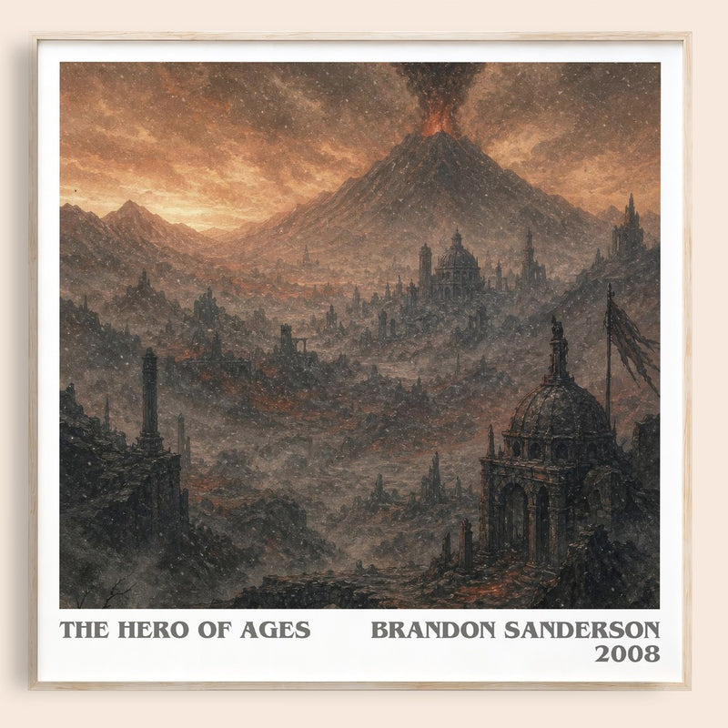 The Hero of Ages literary book poster by Brandon Sanderson – framed literary art print