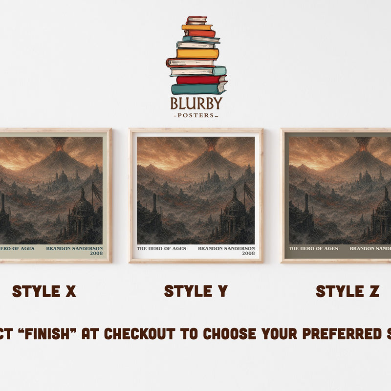 The Hero of Ages literary print in frame leaning in hallway – fantasy wall art