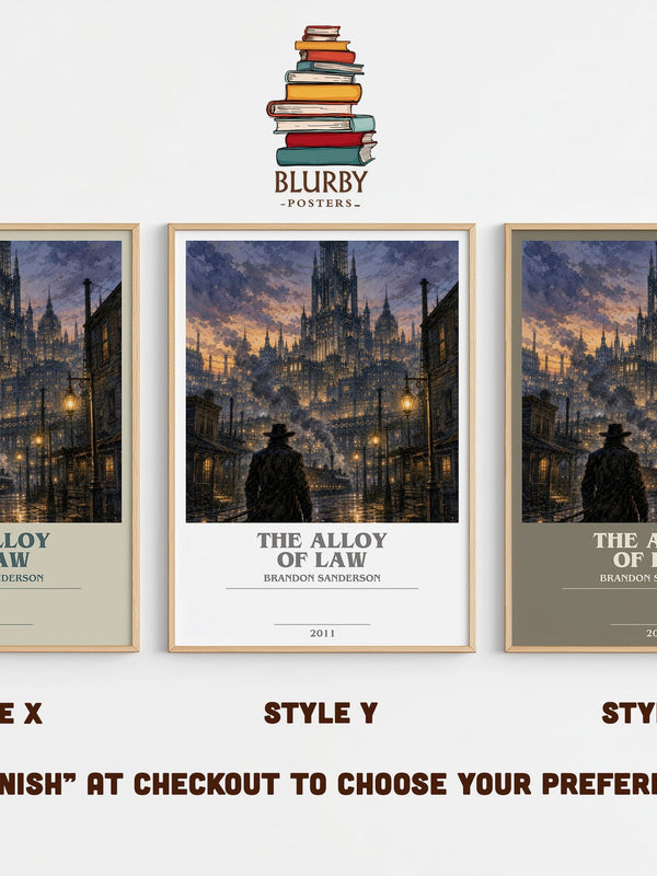 The Alloy of Law bookish print in frame leaning in hallway – fantasy wall art