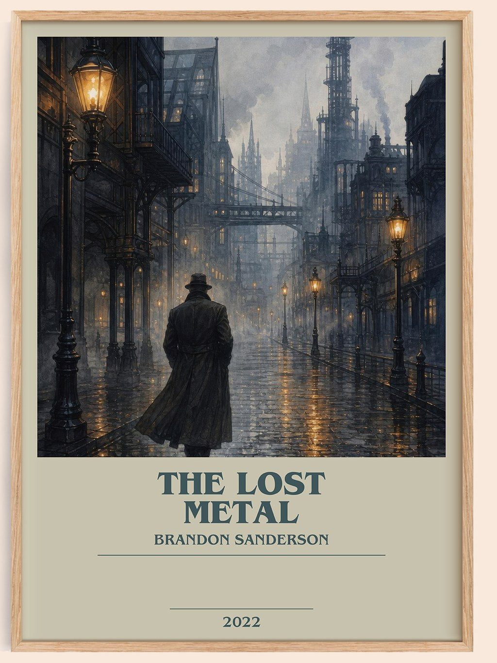 The Lost Metal bookish book poster by Brandon Sanderson – framed literary art print