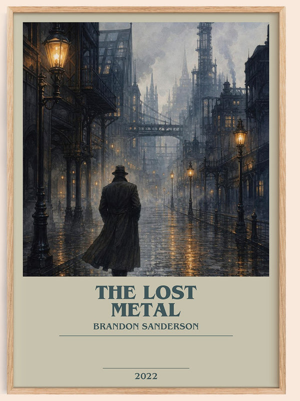 The Lost Metal bookish book poster by Brandon Sanderson – framed literary art print
