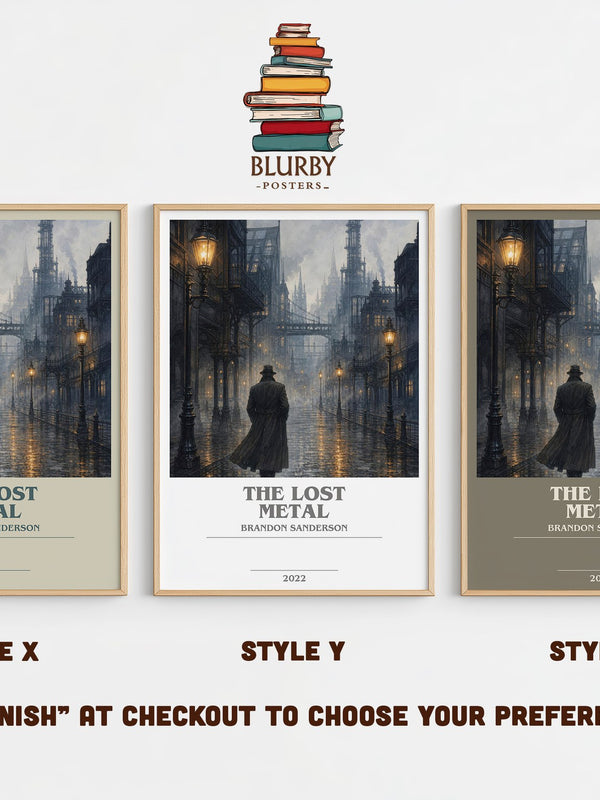 The Lost Metal bookish print in frame leaning in hallway – fantasy wall art