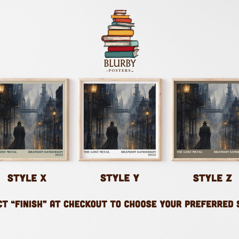 The Lost Metal literary print in frame leaning in hallway – fantasy wall art
