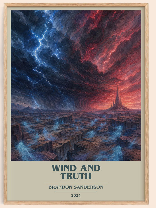 Wind and Truth book cover book poster by Brandon Sanderson – framed literary art print