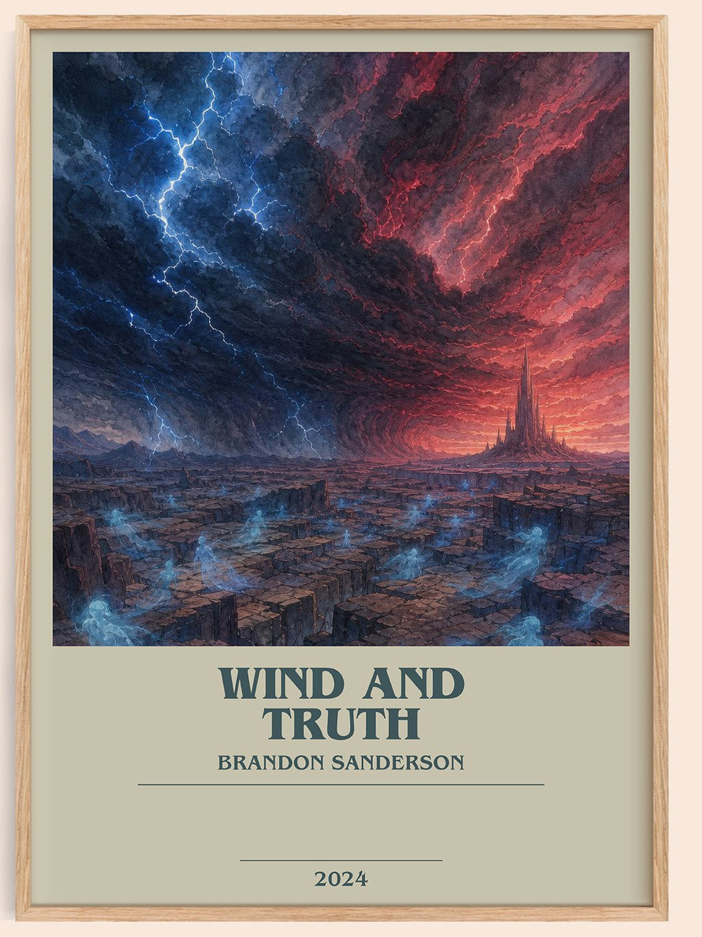 Wind and Truth bookish book poster by Brandon Sanderson – framed literary art print