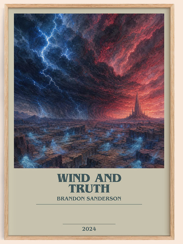 Wind and Truth bookish book poster by Brandon Sanderson – framed literary art print