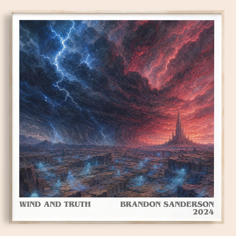 Wind and Truth literary book poster by Brandon Sanderson – framed literary art print