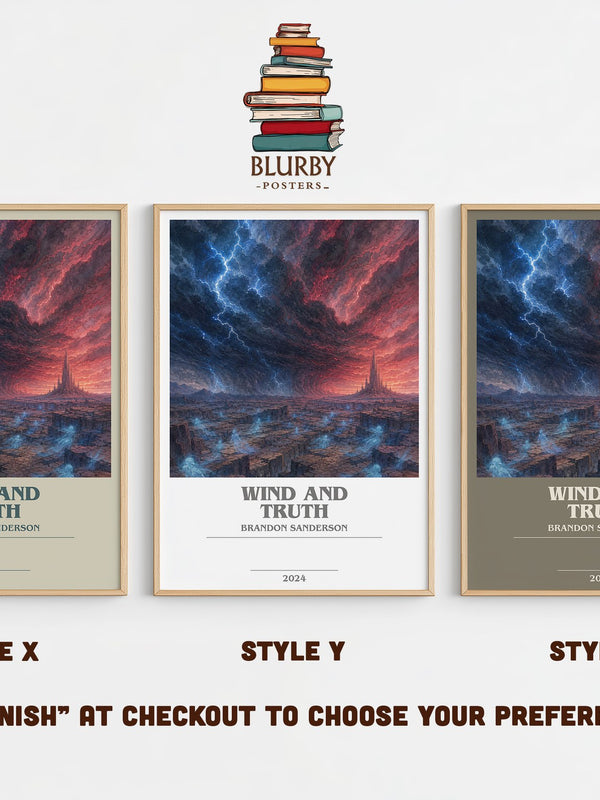 Wind and Truth bookish print in frame leaning in hallway – fantasy wall art