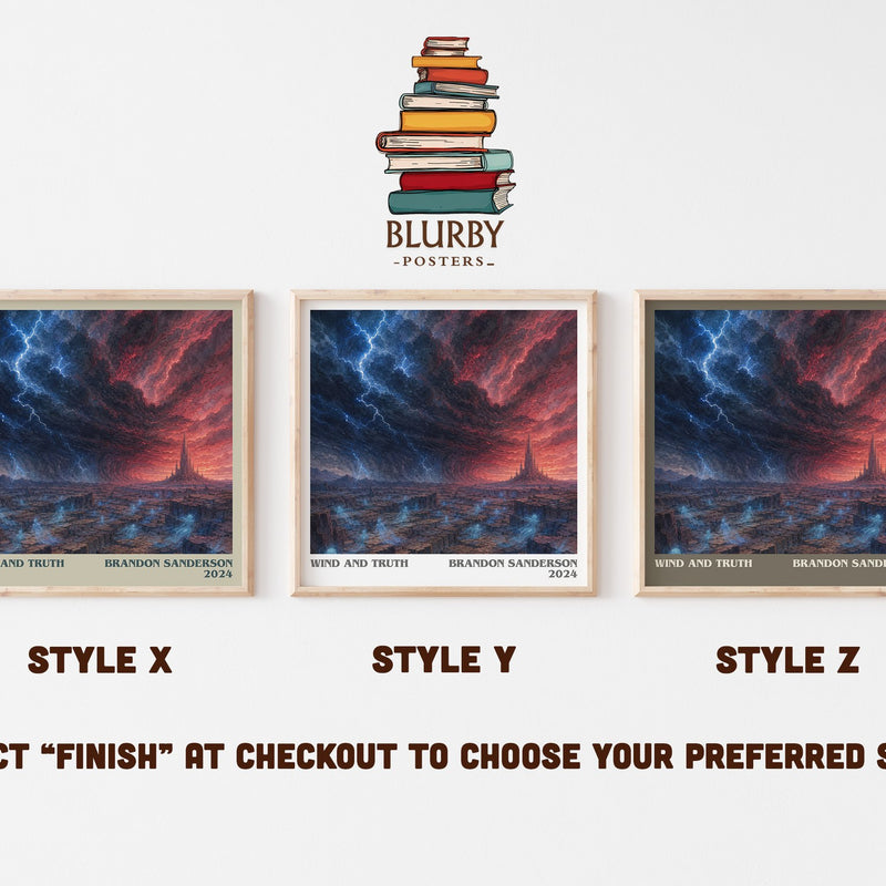 Wind and Truth literary print in frame leaning in hallway – fantasy wall art