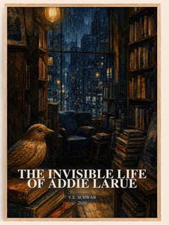 The Invisible Life of Addie LaRue watercolour book poster by V.E. Schwab – framed literary art print