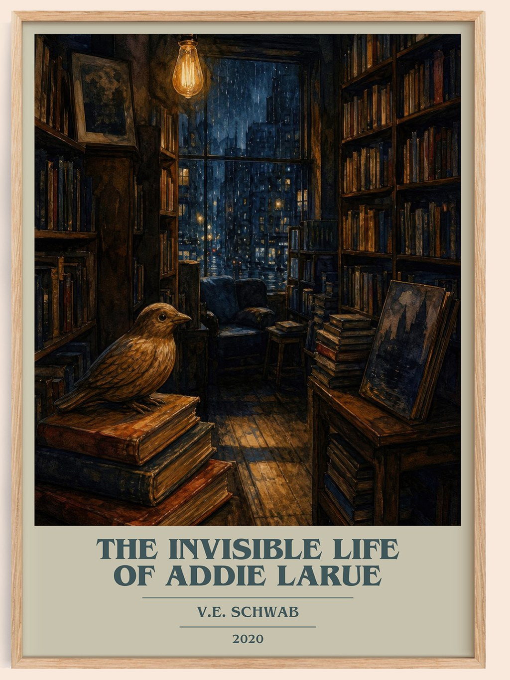The Invisible Life of Addie LaRue book cover book poster by V.E. Schwab – framed literary art print