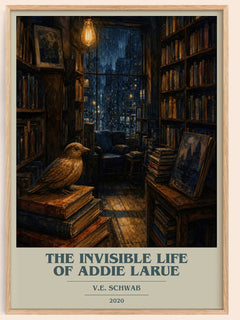 The Invisible Life of Addie LaRue book cover book poster by V.E. Schwab – framed literary art print