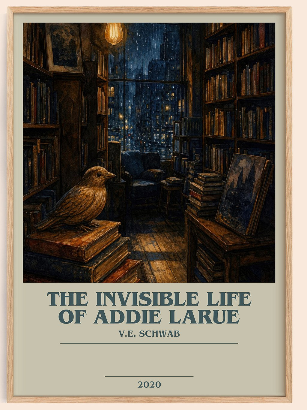 The Invisible Life of Addie LaRue bookish book poster by V.E. Schwab – framed literary art print