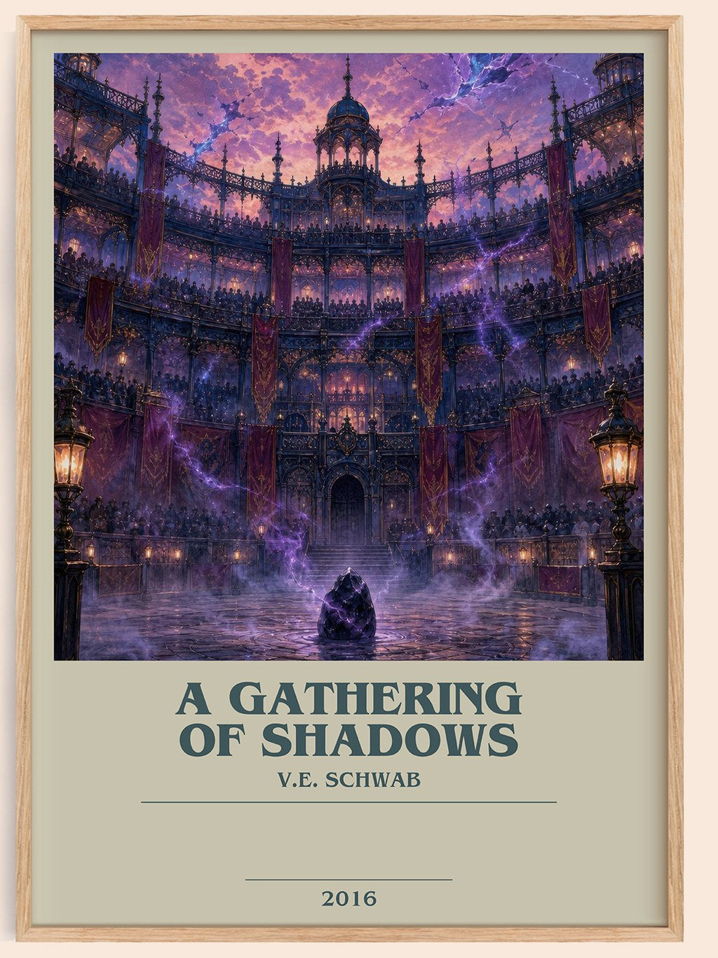 A Gathering of Shadows bookish book poster by V.E. Schwab – framed literary art print