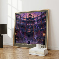 A Gathering of Shadows literary print framed by window – literary home decor