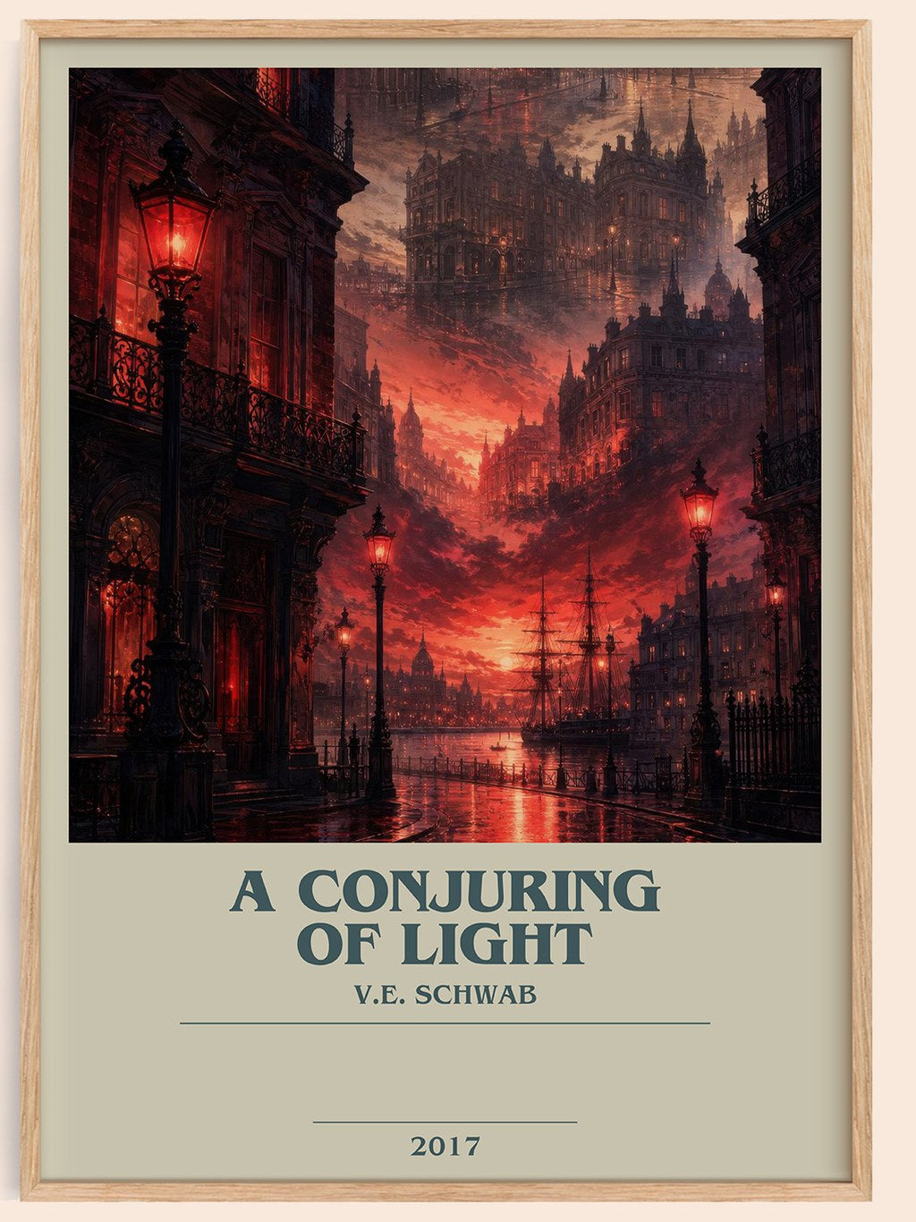 A Conjuring of Light bookish book poster by V.E. Schwab – framed literary art print
