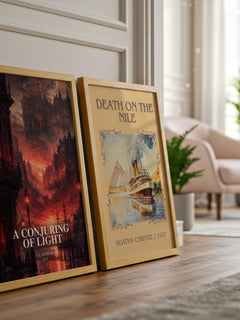 A Conjuring of Light watercolour print framed by window – literary home decor