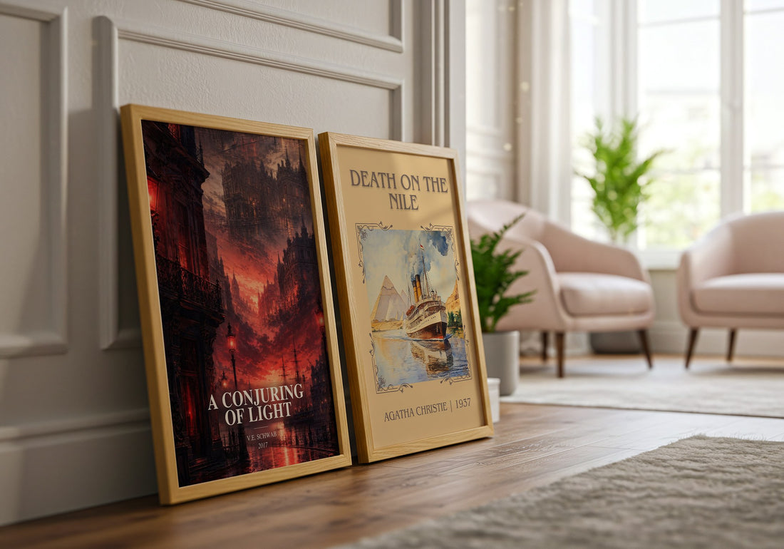 A Conjuring of Light watercolour print framed by window – literary home decor