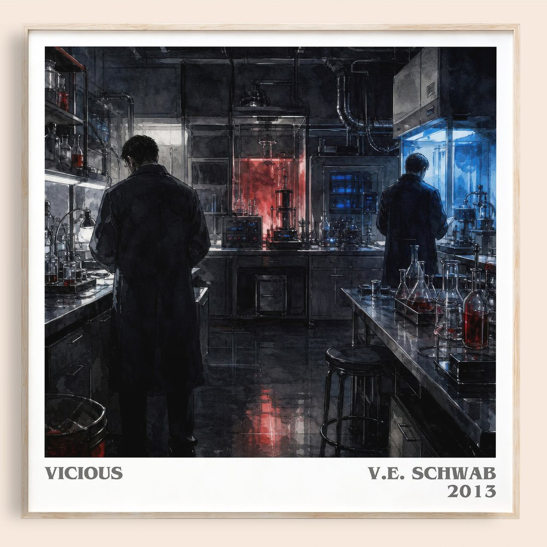 Vicious literary book poster by V.E. Schwab – framed literary art print