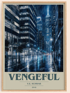 Vengeful book cover book poster by V.E. Schwab – framed literary art print