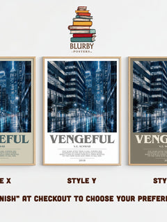 Vengeful Bookish Wall Art by V.E. Schwab – Style X, Y and Z side by side – choose your finish