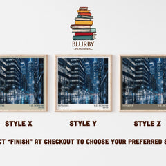Vengeful literary print in frame leaning in hallway – fantasy wall art