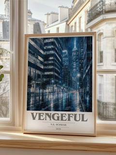 Vengeful book cover poster colour and style options – V.E. Schwab book art