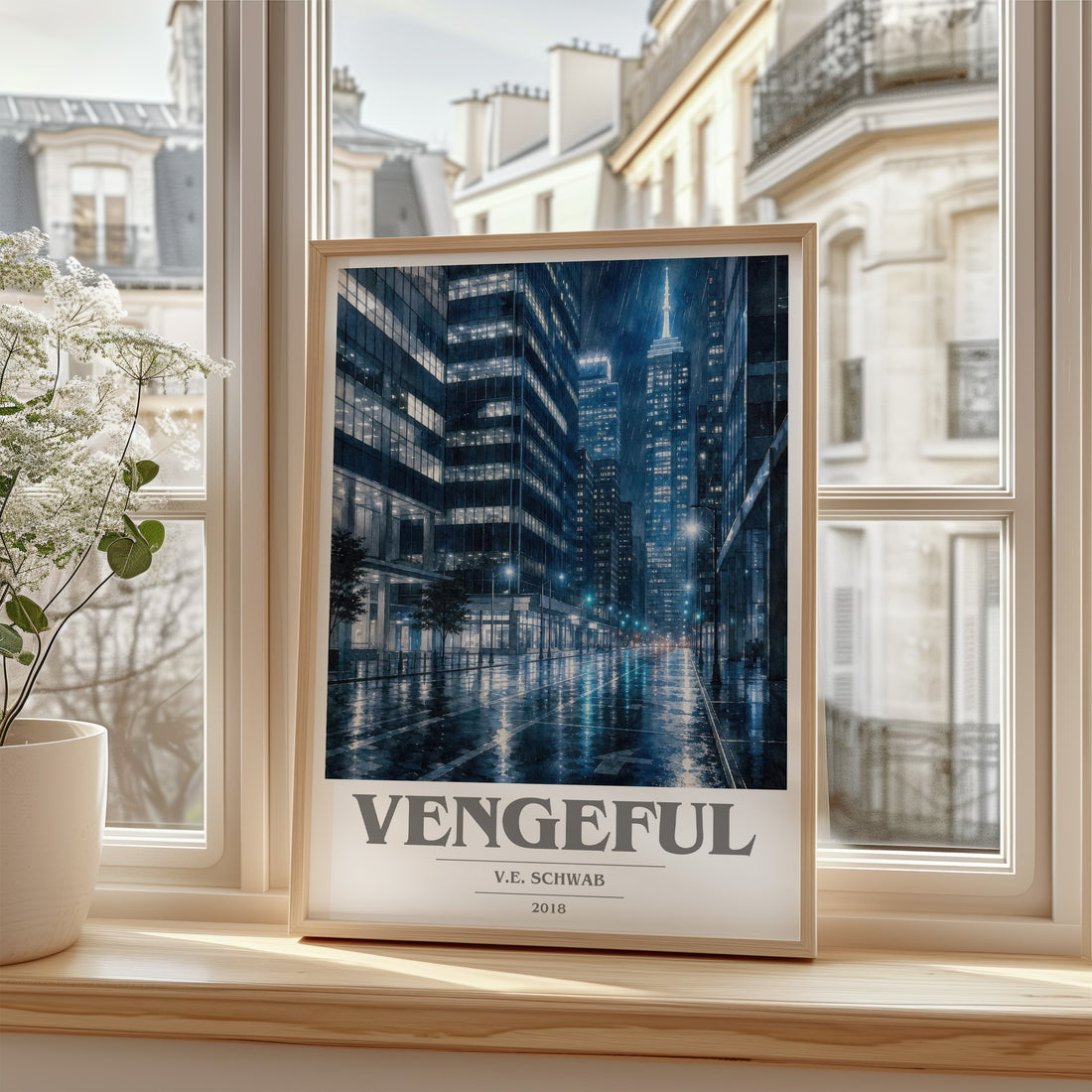 Vengeful book cover poster colour and style options – V.E. Schwab book art