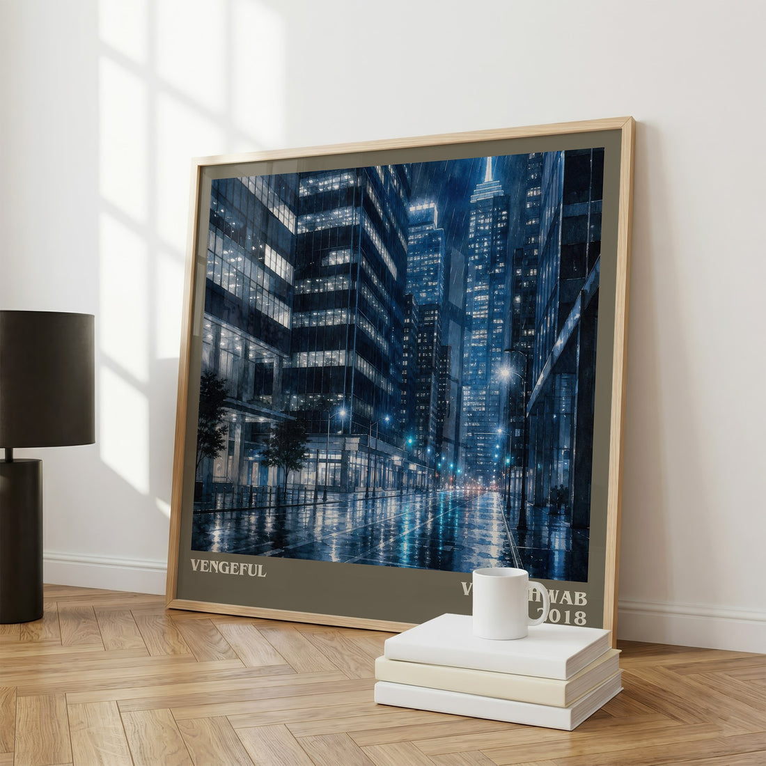 Vengeful literary print framed by window – literary home decor