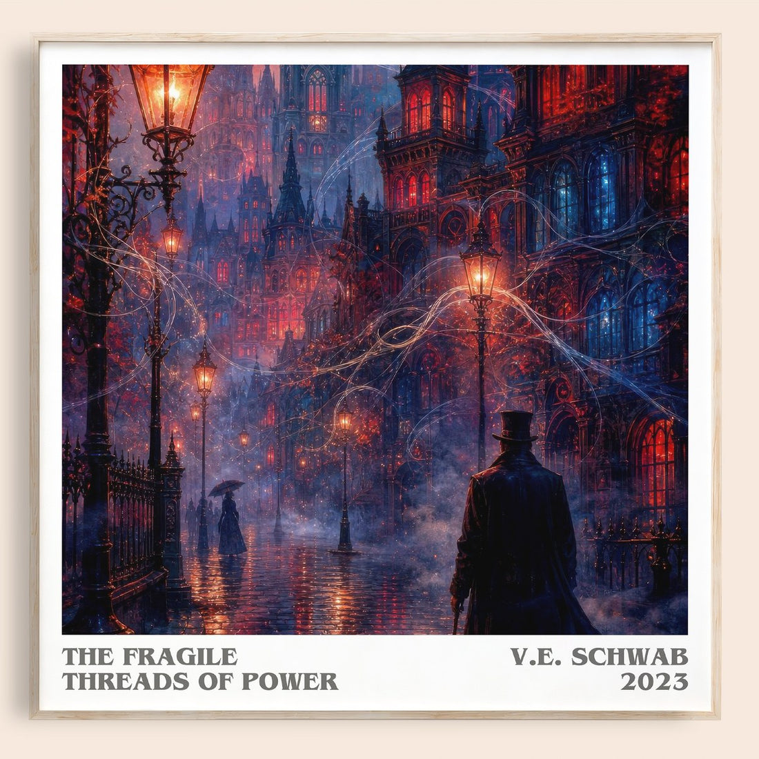 The Fragile Threads of Power literary book poster by V.E. Schwab – framed literary art print