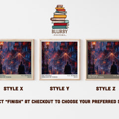 The Fragile Threads of Power literary print in frame leaning in hallway – fantasy wall art