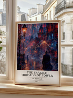 The Fragile Threads of Power book cover poster colour and style options – V.E. Schwab book art