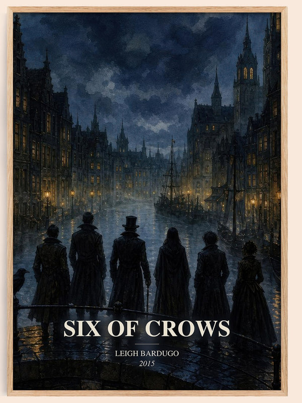 Six of Crows watercolour book poster by Leigh Bardugo – framed literary art print