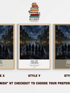 Six of Crows Book Cover Poster by Leigh Bardugo – Style X, Y and Z side by side – choose your finish