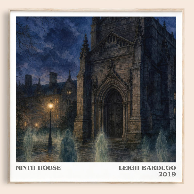 Ninth House literary book poster by Leigh Bardugo – framed literary art print
