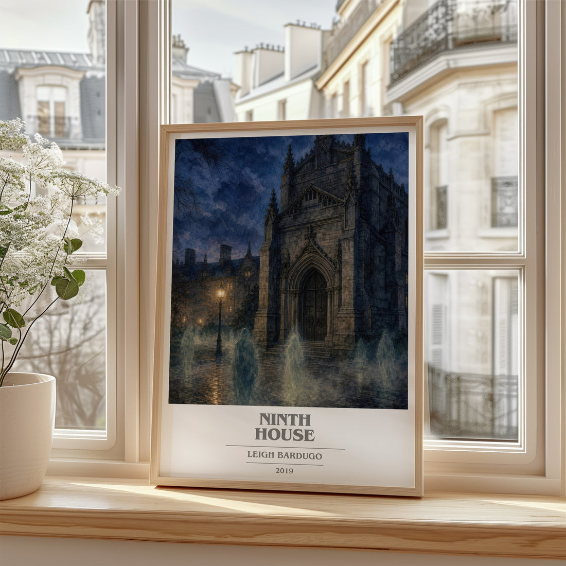 Ninth House book cover poster colour and style options – Leigh Bardugo book art (mockup)
