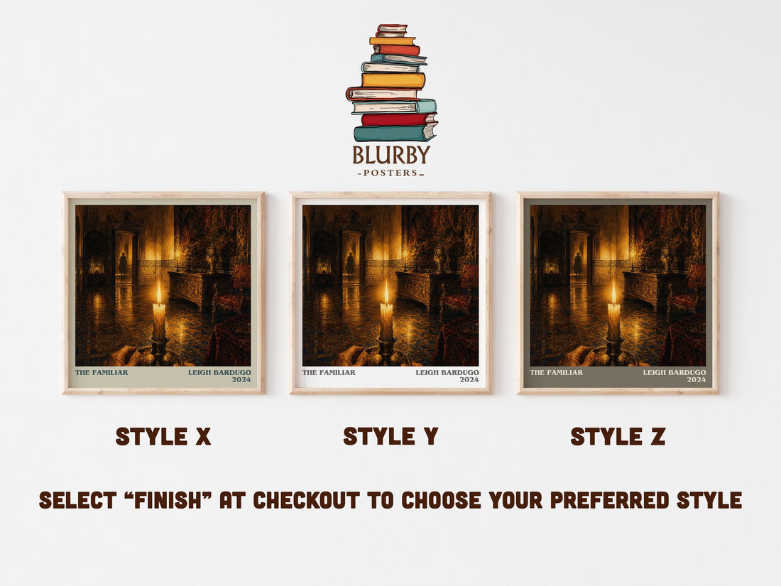 The Familiar literary print in frame leaning in hallway – fantasy wall art (mockup)