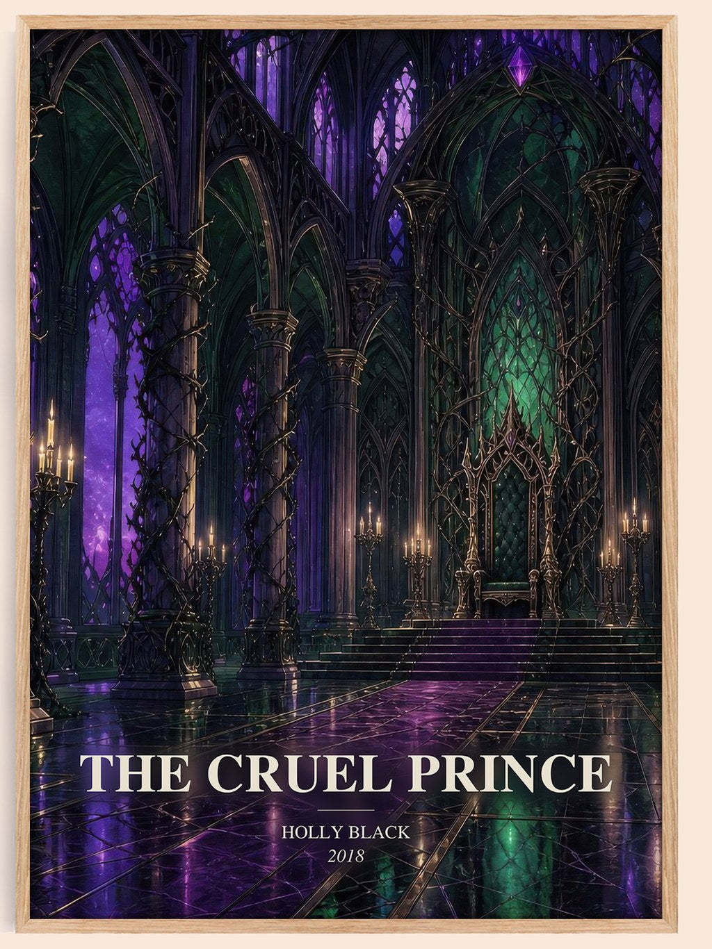 The Cruel Prince watercolour book poster by Holly Black – framed literary art print