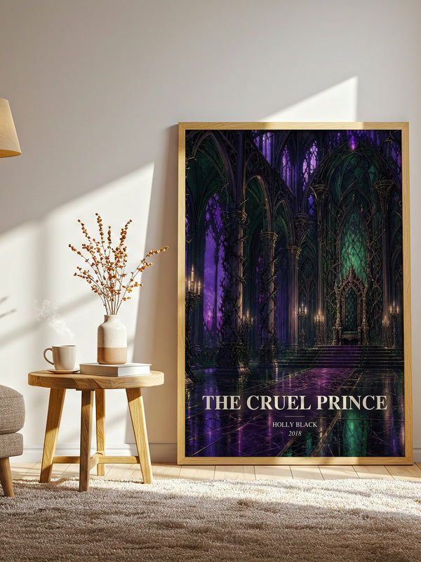 The Cruel Prince watercolour print in frame leaning in hallway – fantasy wall art